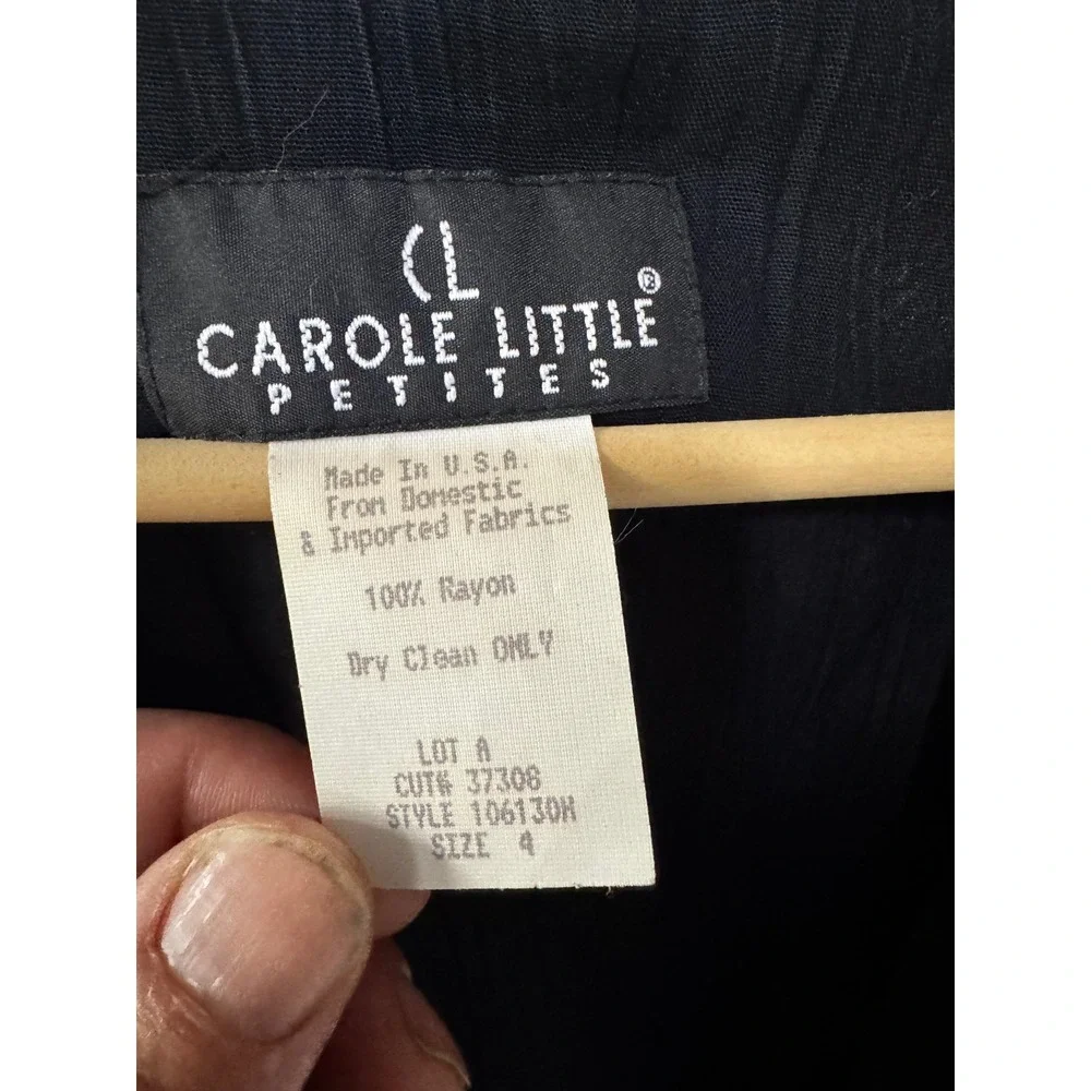 Carole‎ Little Petites Vintage Floral Tapestry Print Embroidered Jacket Black 4